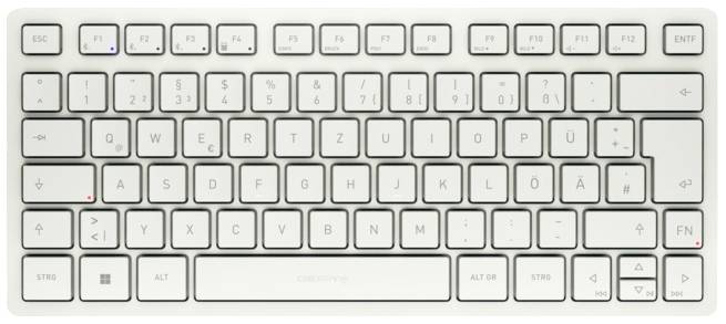 CHERRY KW 7100 MINI BT Bluetooth® Tastatur Deutsch, QWERTZ Weiß Geräuscharme Tasten, Multipair-Funktion