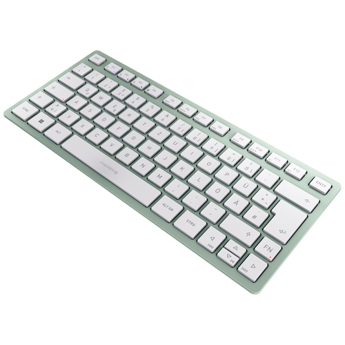 CHERRY KW 7100 MINI BT Bluetooth® Tastatur Deutsch, QWERTZ Grün Geräuscharme Tasten, Multipair-Funktion
