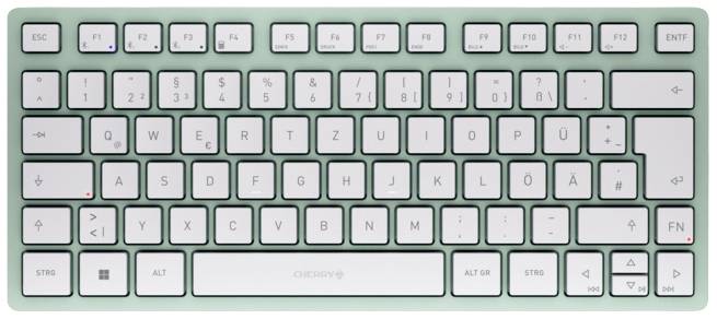 CHERRY KW 7100 MINI BT Bluetooth® Tastatur Deutsch, QWERTZ Grün Geräuscharme Tasten, Multipair-Funktion