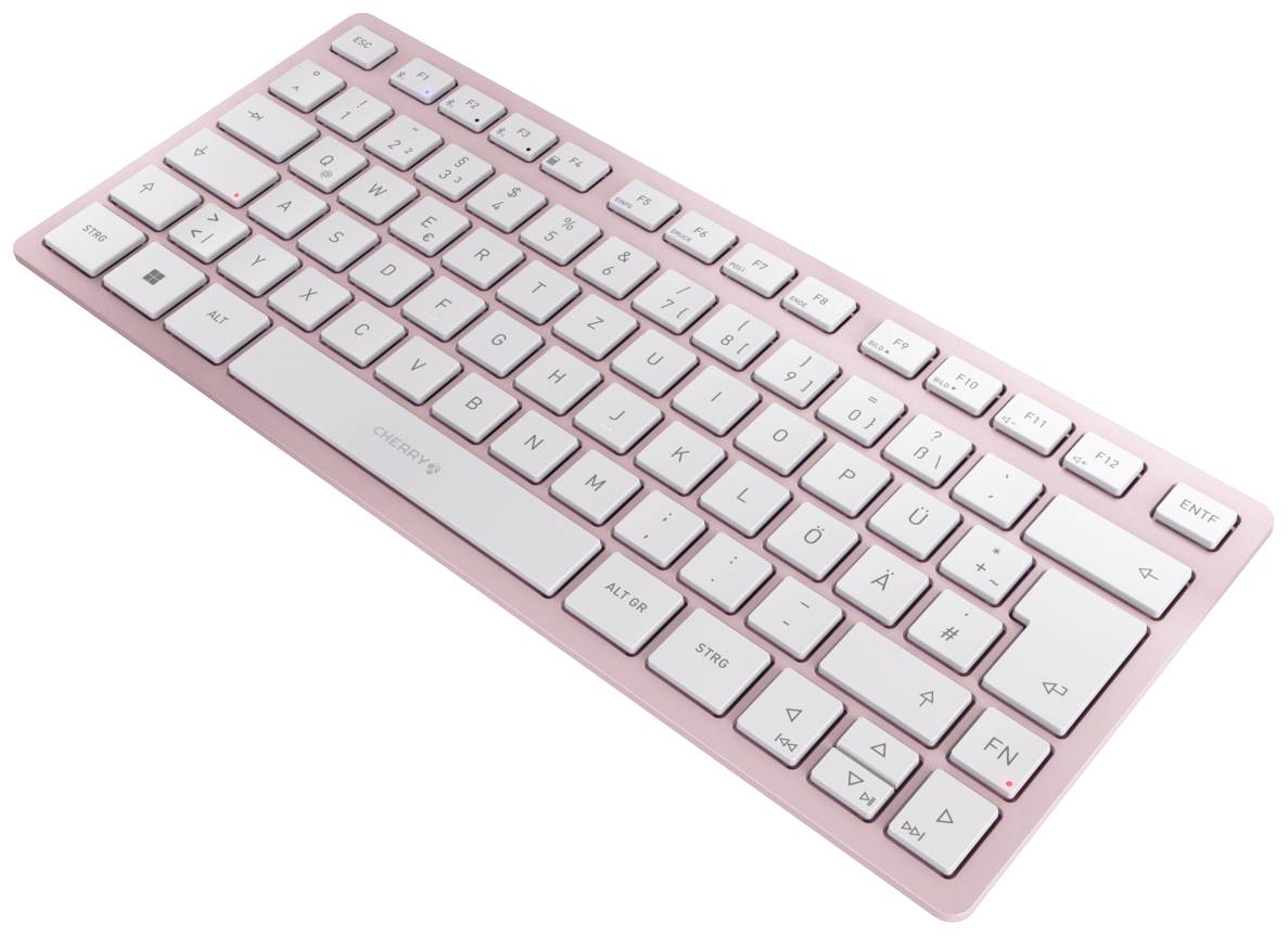 CHERRY KW 7100 MINI BT Bluetooth® Tastatur Deutsch, QWERTZ Rosa Geräuscharme Tasten, Multipair-Funktion