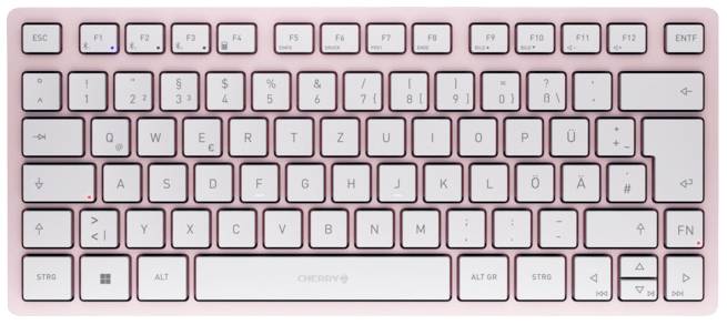 CHERRY KW 7100 MINI BT Bluetooth® Tastatur Deutsch, QWERTZ Rosa Geräuscharme Tasten, Multipair-Funktion