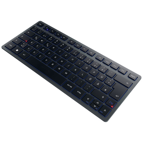 CHERRY KW 7100 MINI BT Bluetooth® Tastatur Deutsch, QWERTZ Blau Geräuscharme Tasten, Multipair-Funktion