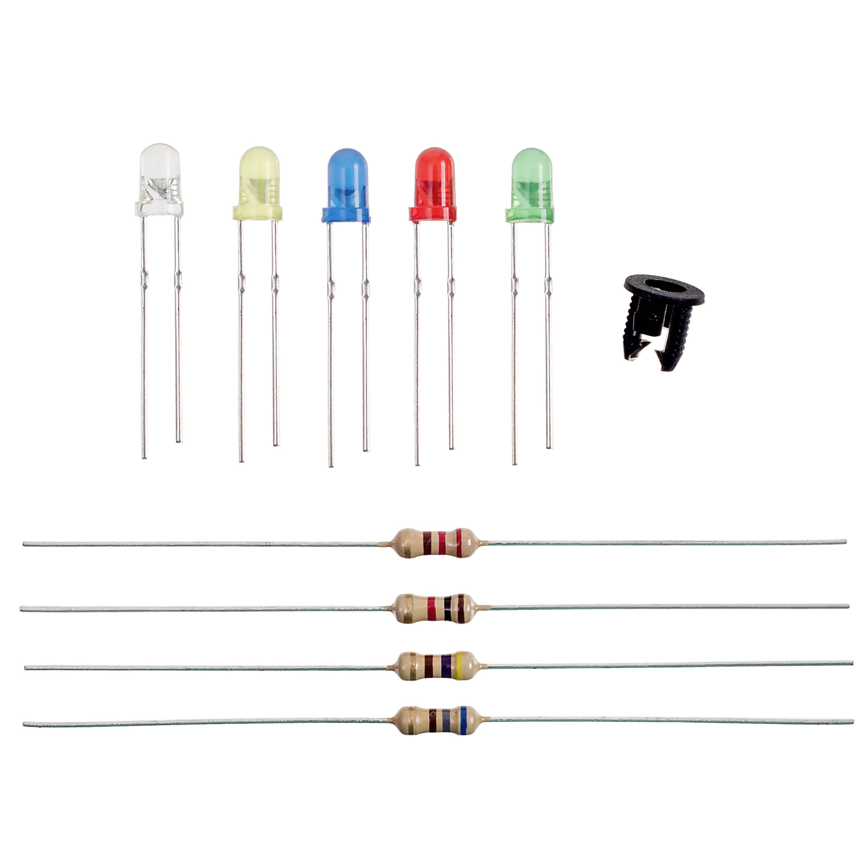 Quadrios LED-Sortiment Rot, Grün, Gelb, Blau, Kaltweiß, Warmweiß 3mm 20mA 2 V, 3V