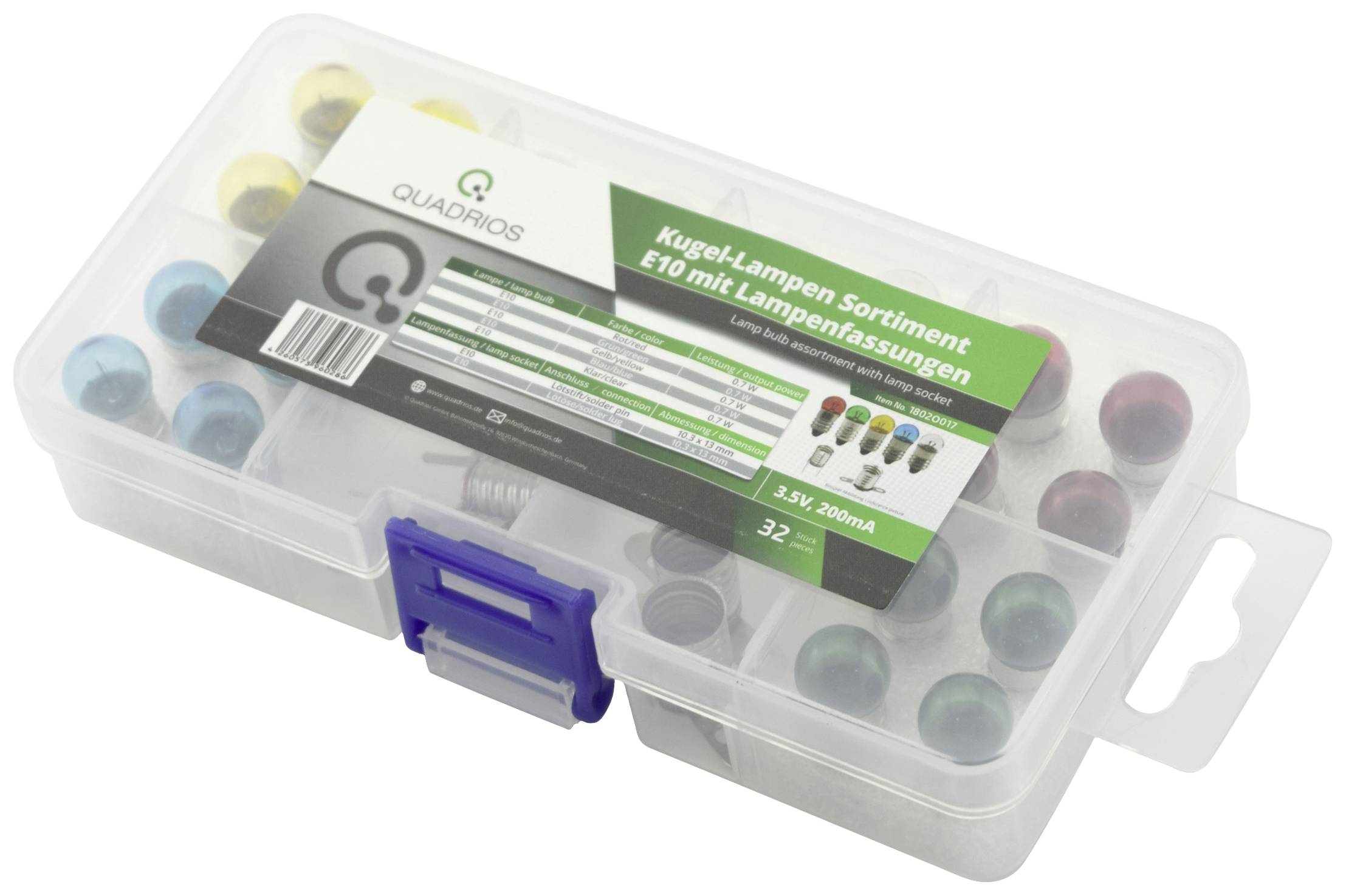 Quadrios 1802O017 Skalenlampe 3.5V 0.7W Sockel E10 32 Teile