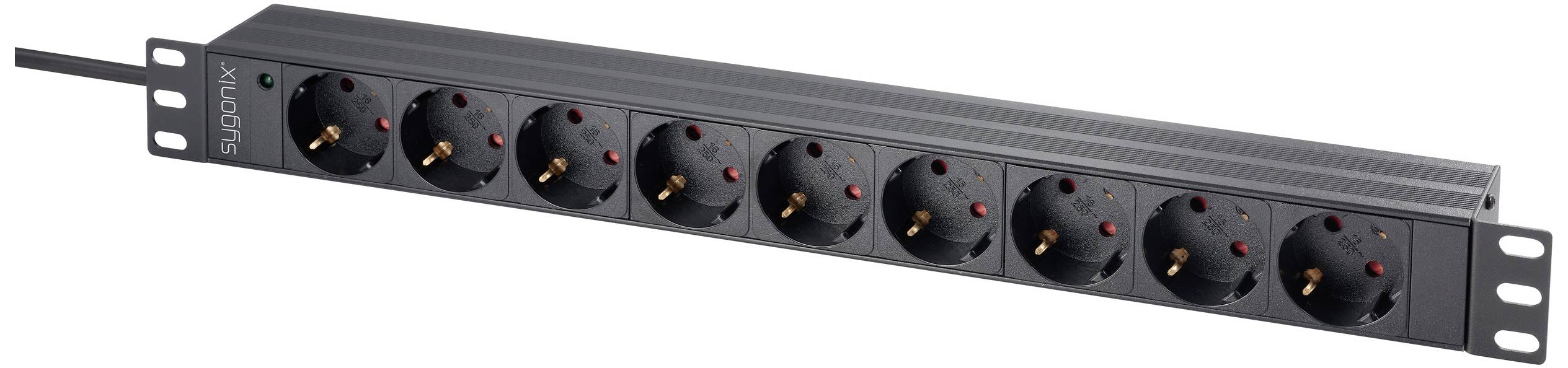 Sygonix SY-5799004 Steckdosenleiste 19 Zoll 9fach Schwarz Schutzkontakt 1St.
