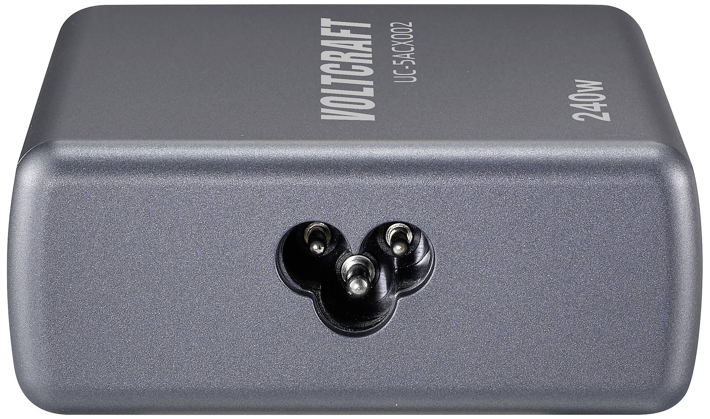 VOLTCRAFT UC-5ACX002 USB Ladestation 240W 1x USB-A, 4x USB-C® USB PD Silber (matt) Innenbereich GaN