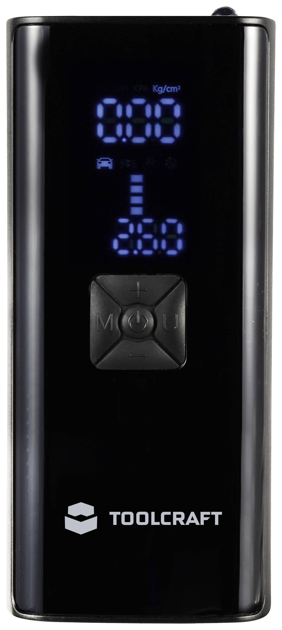 TOOLCRAFT TO-8698626 Kompressor TO-ACP-200 10 bar Automatische Abschaltung, Digitales Display, Blinklicht, mit Powerbank-Funktion