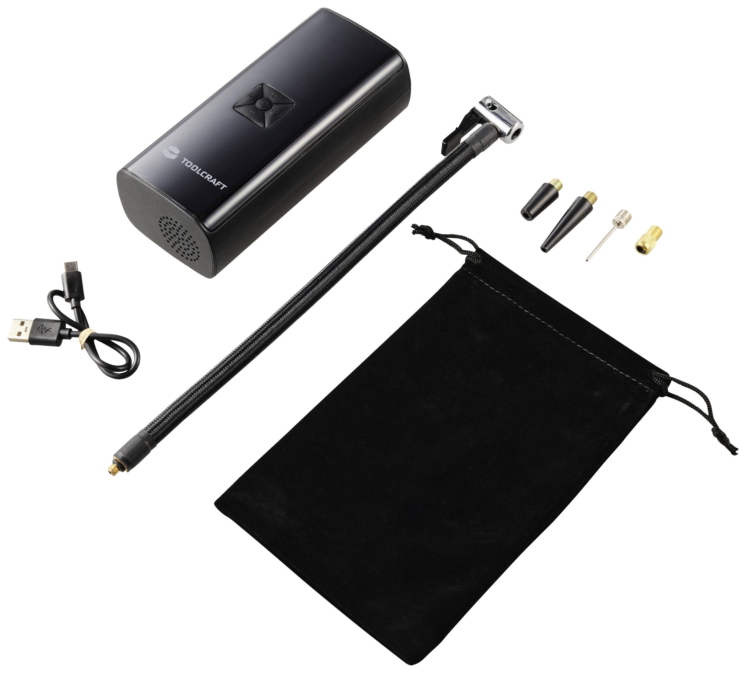 TOOLCRAFT TO-8698626 Kompressor TO-ACP-200 10 bar Automatische Abschaltung, Digitales Display, Blinklicht, mit Powerbank-Funktion