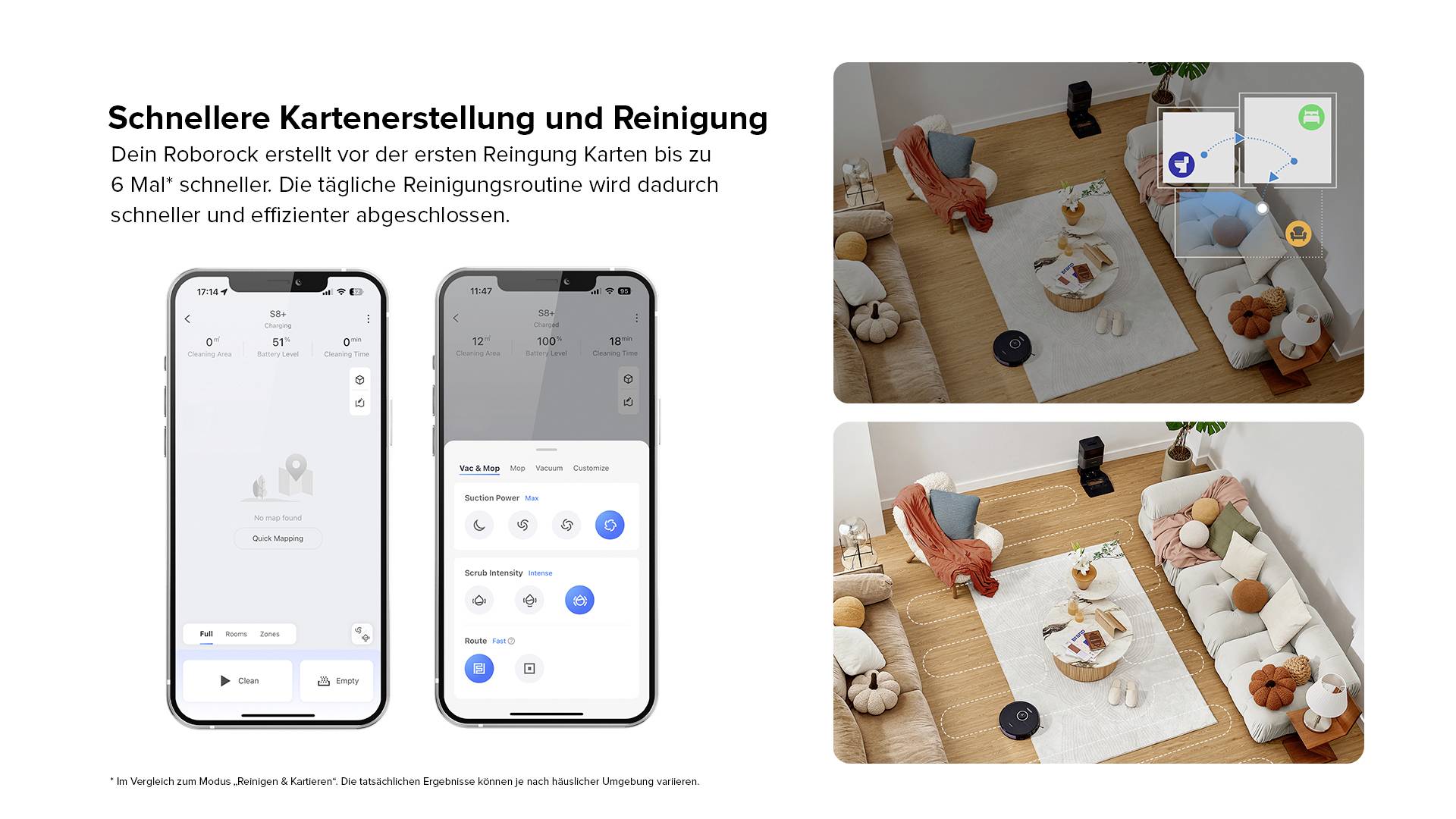 Roborock S8+ black Saug-und Wischroboter Schwarz kompatibel mit Amazon Alexa, kompatibel mit Google Home, Sprachgesteuert