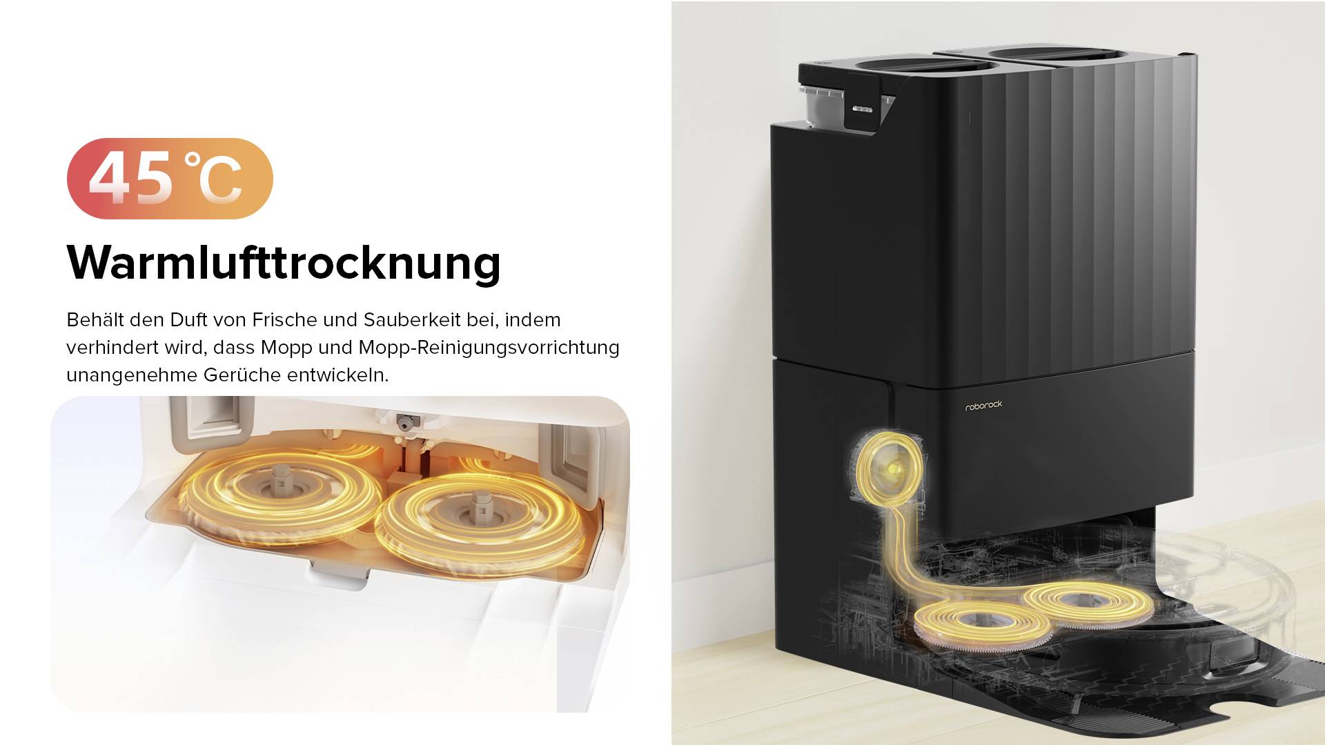 Roborock Qrevo Black Saug-und Wischroboter Schwarz kompatibel mit Amazon Alexa, kompatibel mit Google Home, Sprachgesteuert