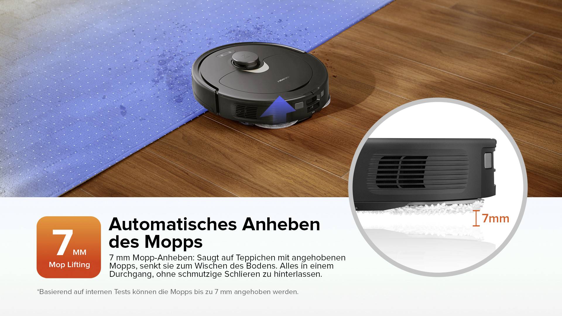 Roborock Qrevo Black Saug-und Wischroboter Schwarz kompatibel mit Amazon Alexa, kompatibel mit Google Home, Sprachgesteuert
