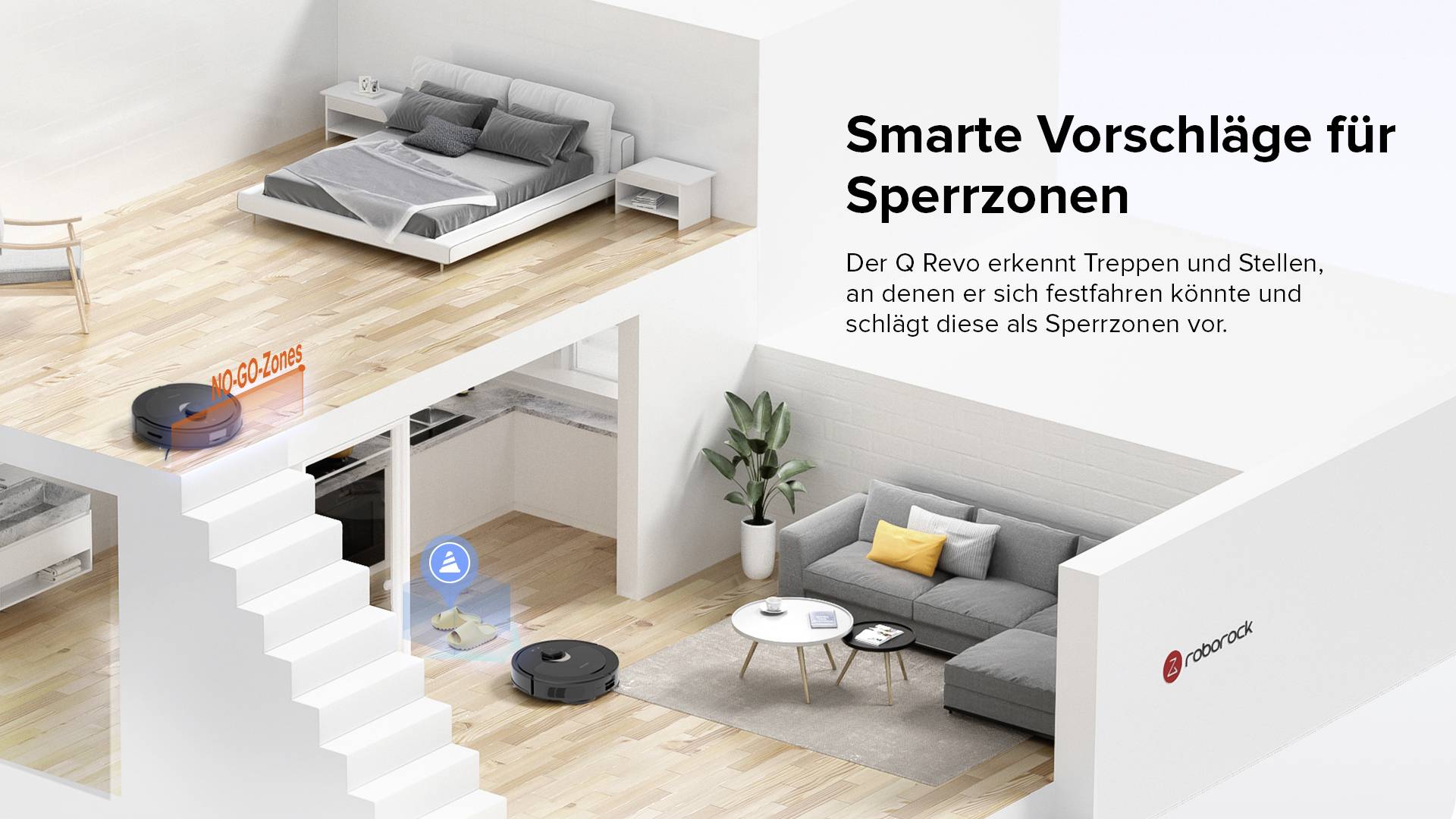 Roborock Qrevo Black Saug-und Wischroboter Schwarz kompatibel mit Amazon Alexa, kompatibel mit Google Home, Sprachgesteuert