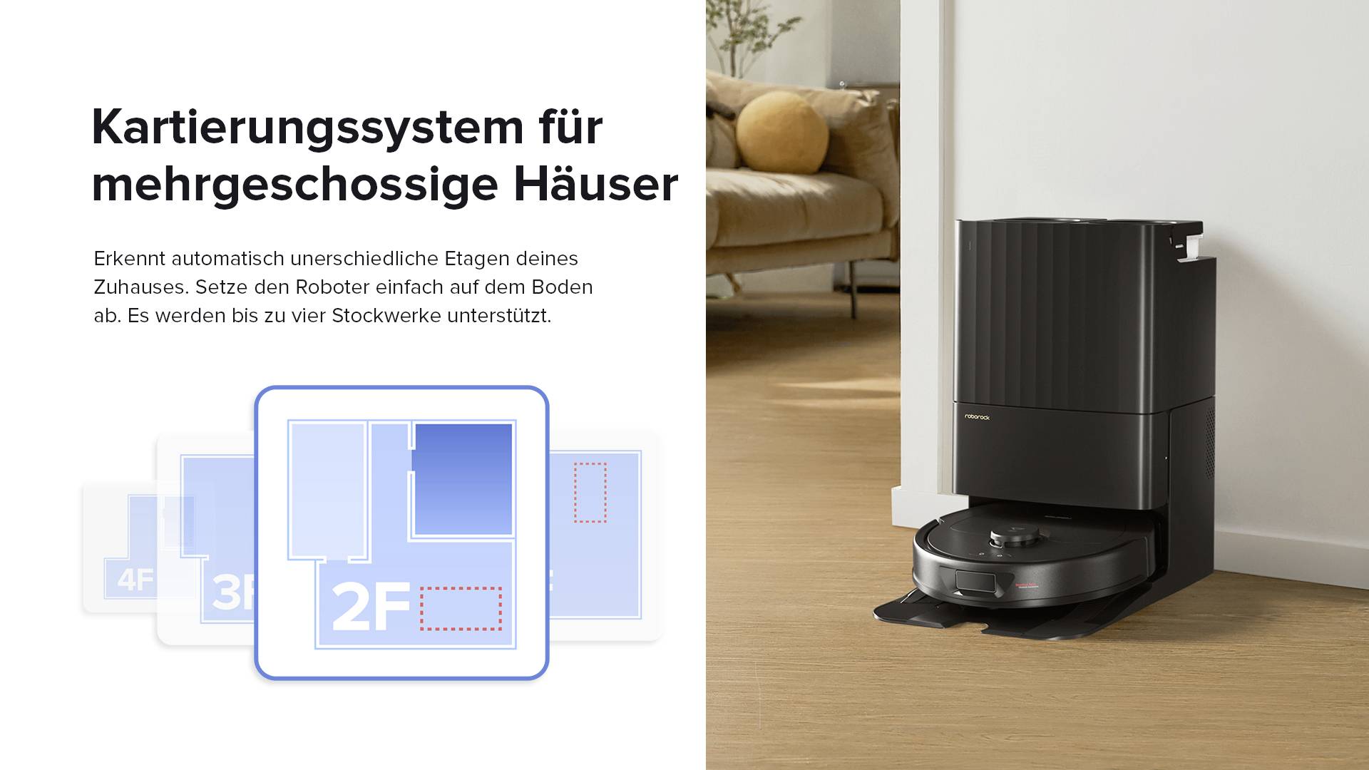 Roborock Qrevo Black Saug-und Wischroboter Schwarz kompatibel mit Amazon Alexa, kompatibel mit Google Home, Sprachgesteuert