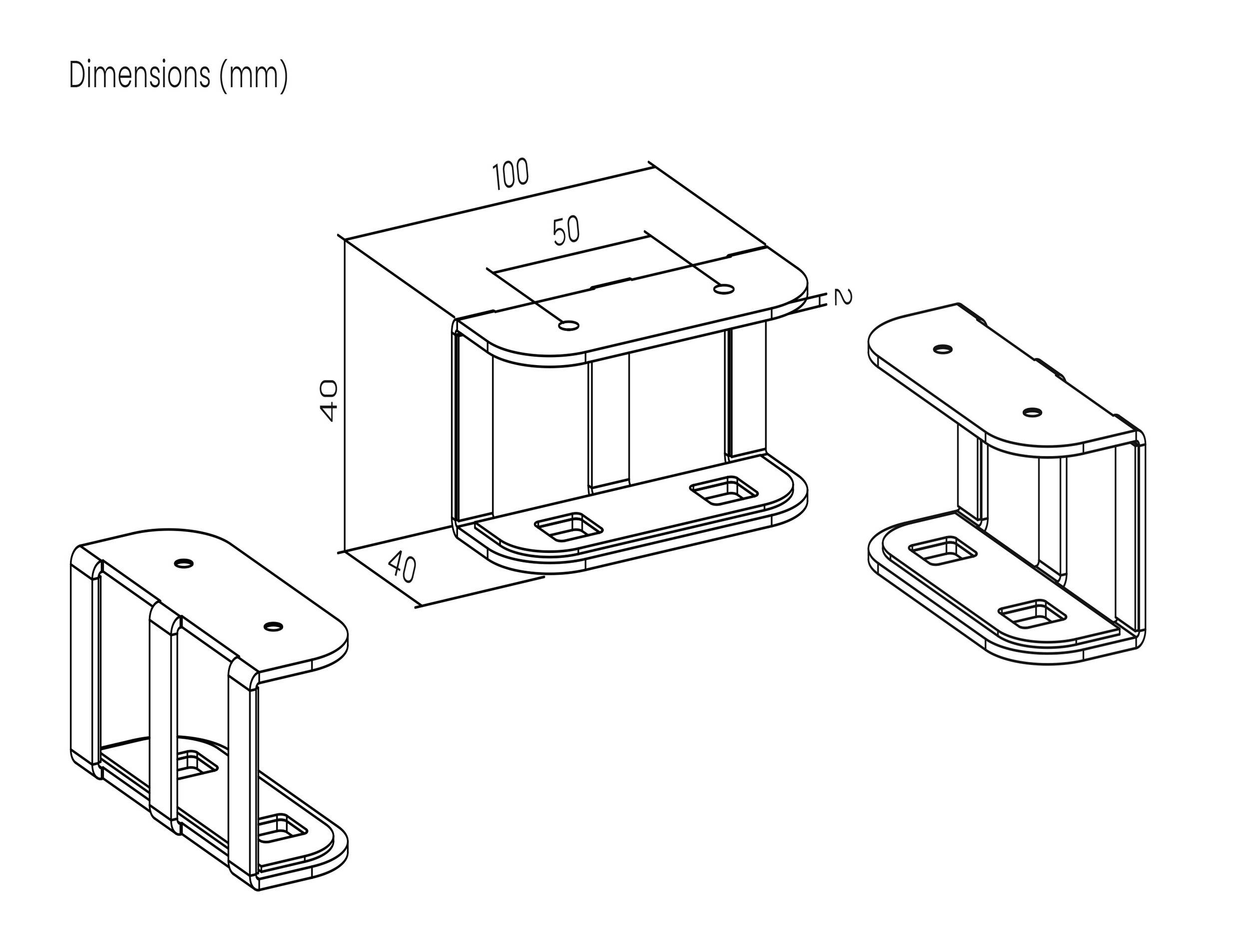 SpeaKa Professional SP-UDL-001 Untertisch Notebook-Halterung 3er Pack