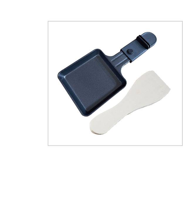 Silva Homeline PK-R 088 Raclette 8Pfännchen, Antihaftbeschichtung, Überhitzungsschutz, Kontrollleuchte Schwarz, Inox