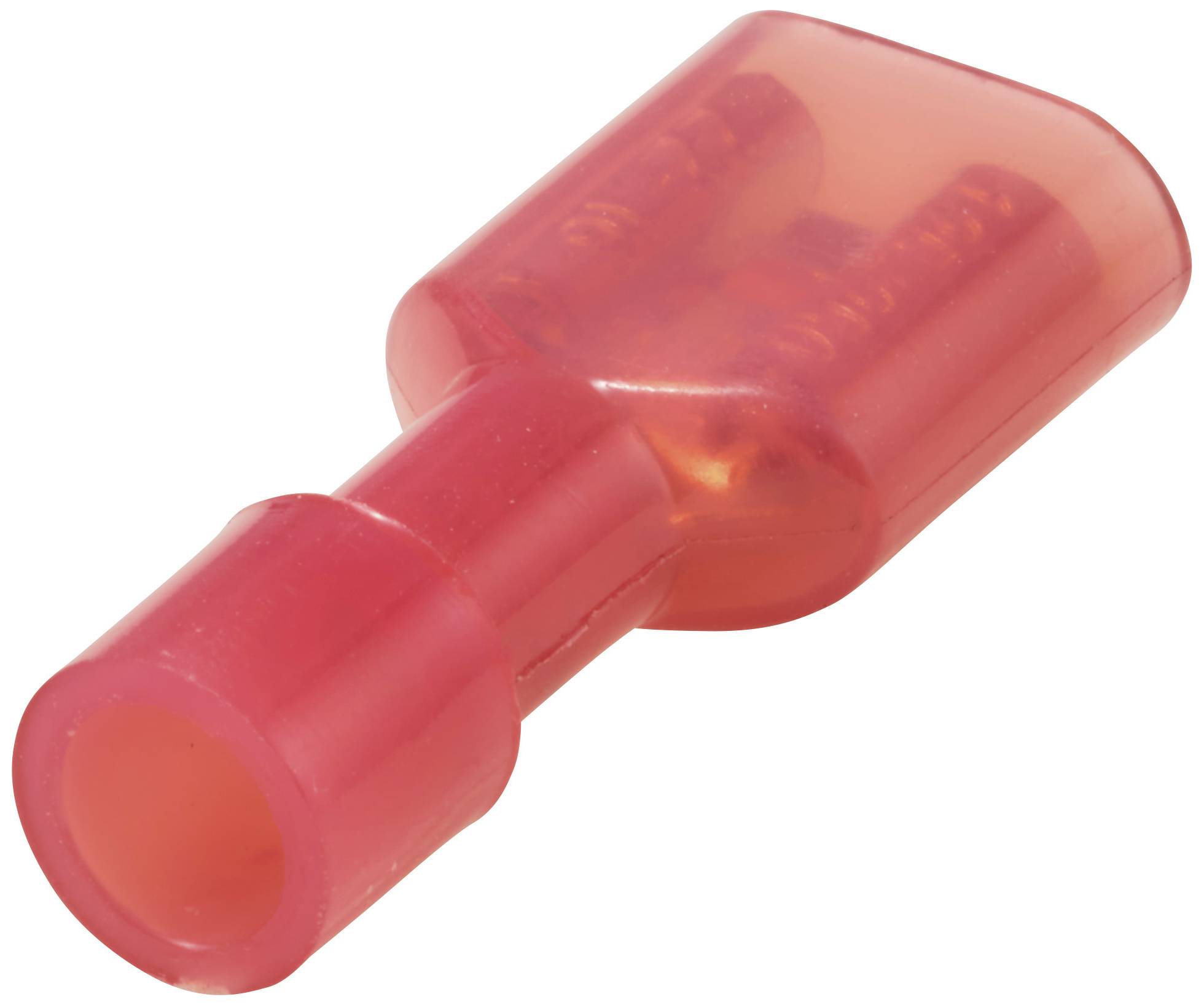 TRU COMPONENTS TC-11599308 Flachsteckhülse Steckbreite: 6.3mm Steckdicke: 0.8mm 180° Vollisoliert Rot