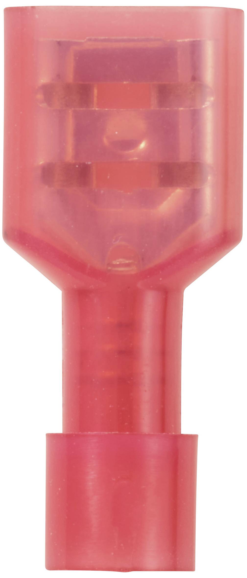 TRU COMPONENTS TC-11599308 Flachsteckhülse Steckbreite: 6.3mm Steckdicke: 0.8mm 180° Vollisoliert Rot