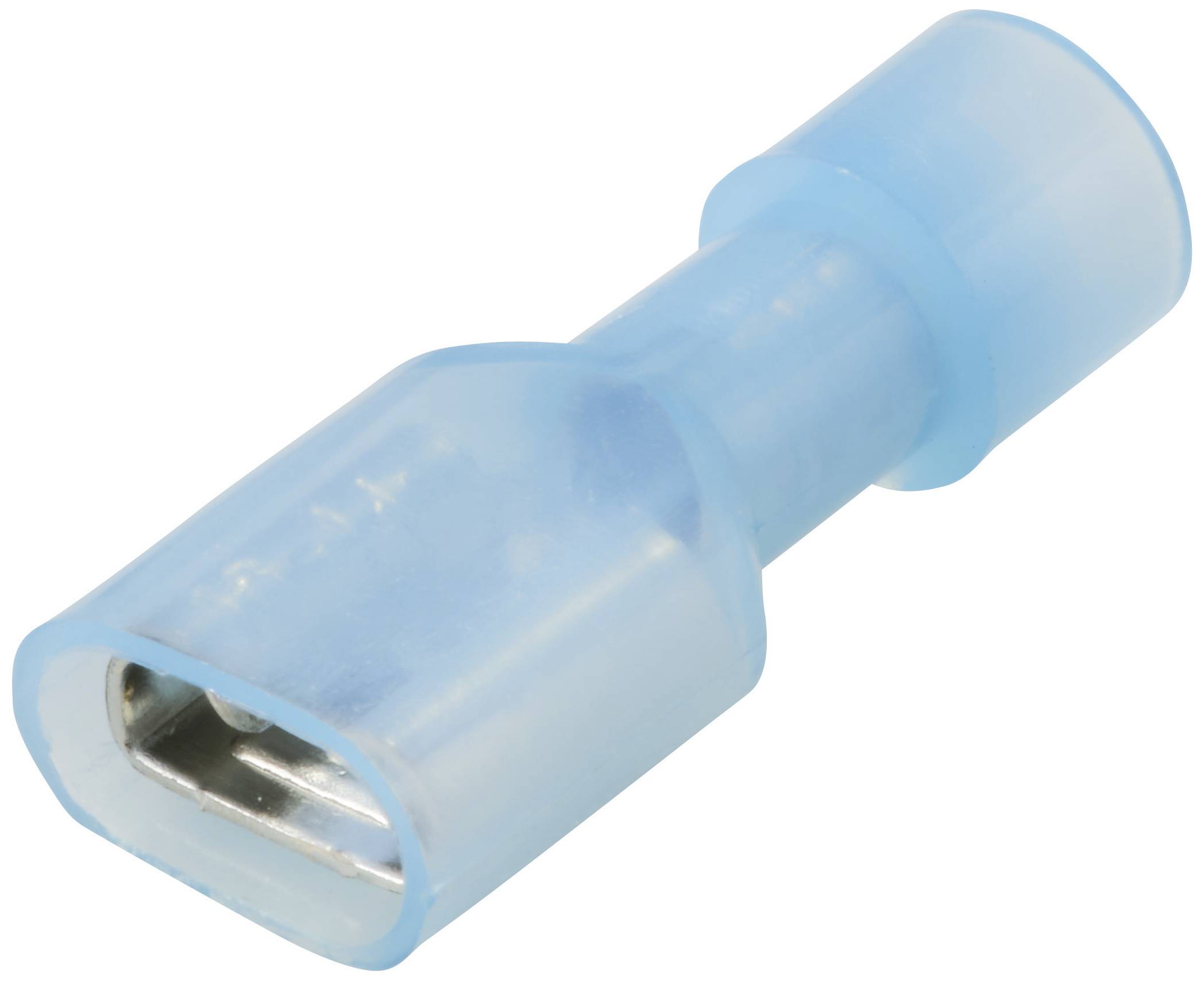 TRU COMPONENTS TC-11599312 Flachsteckhülse Steckbreite: 6.3mm Steckdicke: 0.8mm 180° Vollisoliert Blau