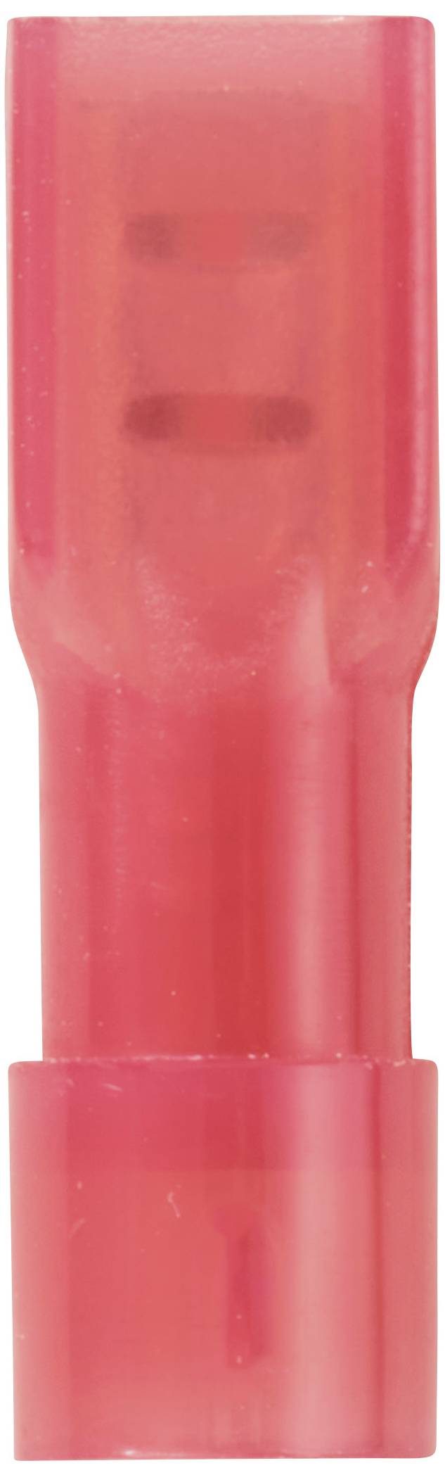 TRU COMPONENTS TC-11599324 Flachsteckhülse Steckbreite: 2.8mm Steckdicke: 0.8mm 180° Vollisoliert Rot