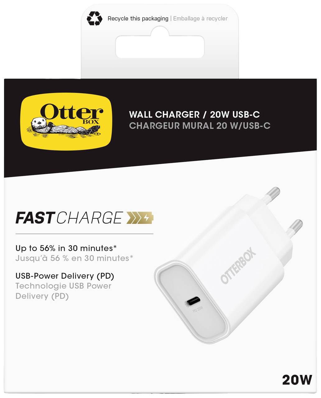 Otterbox Standard EU USB C USB Ladegerät 20 W 1x USB-C® Weiß Innenbereich