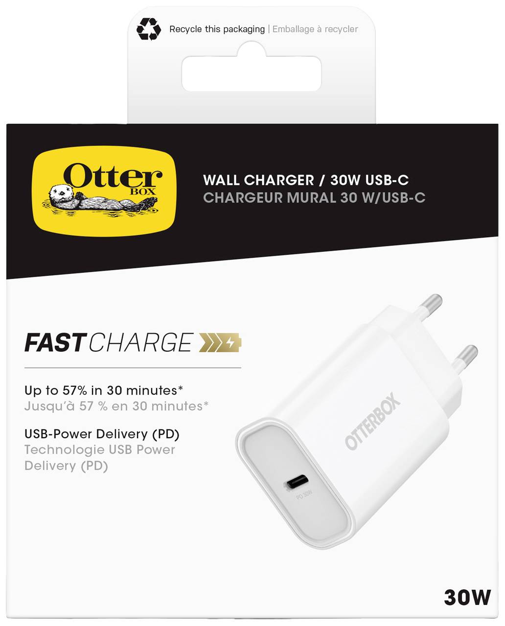 Otterbox Standard EU USB C USB Ladegerät 30W 1x USB-C® Weiß Innenbereich