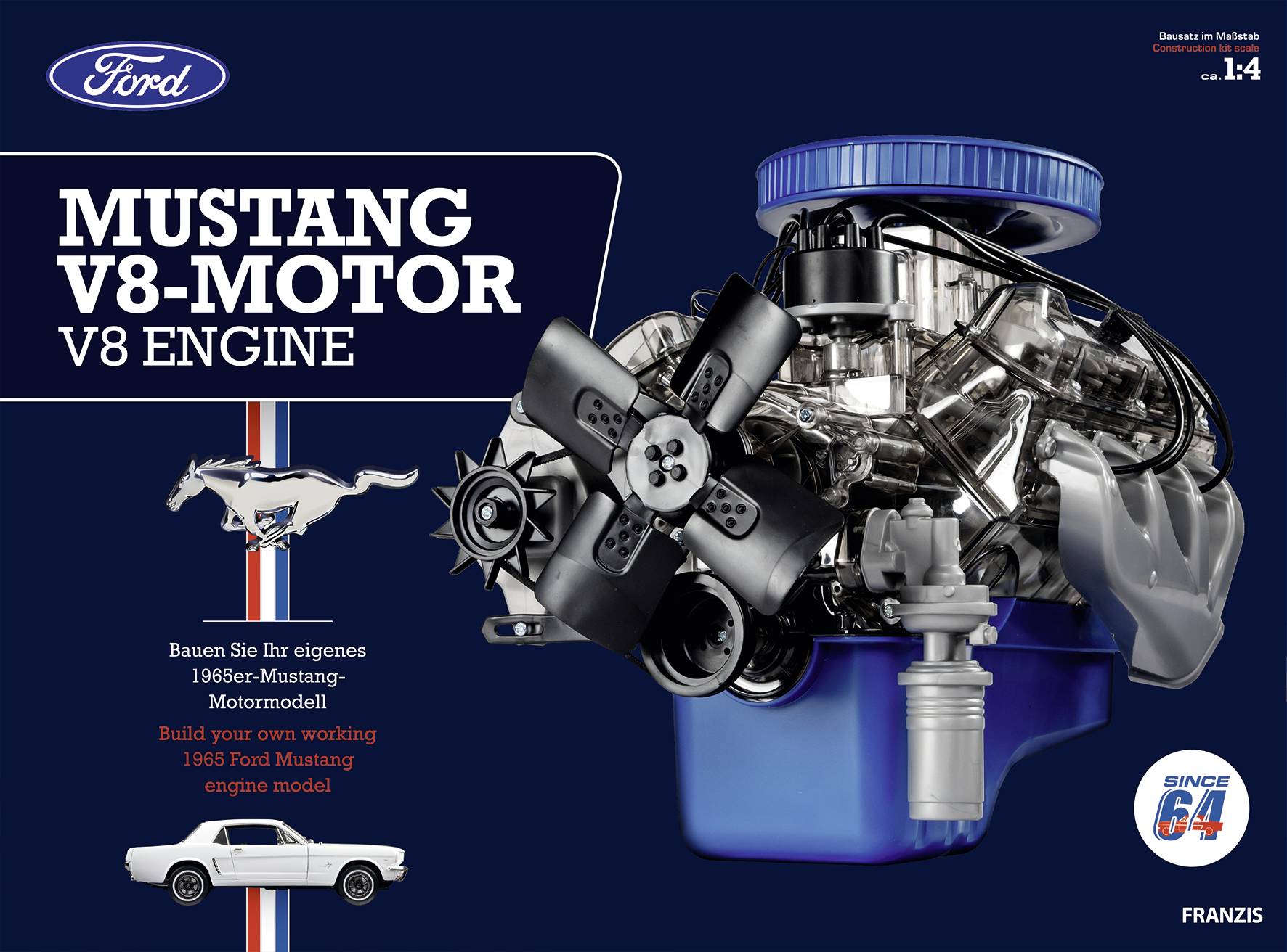 FRANZIS Verlag Ford-Mustang-Motor Typ 289 K-code-V8 67501 Bausatz ab 14 Jahre Box