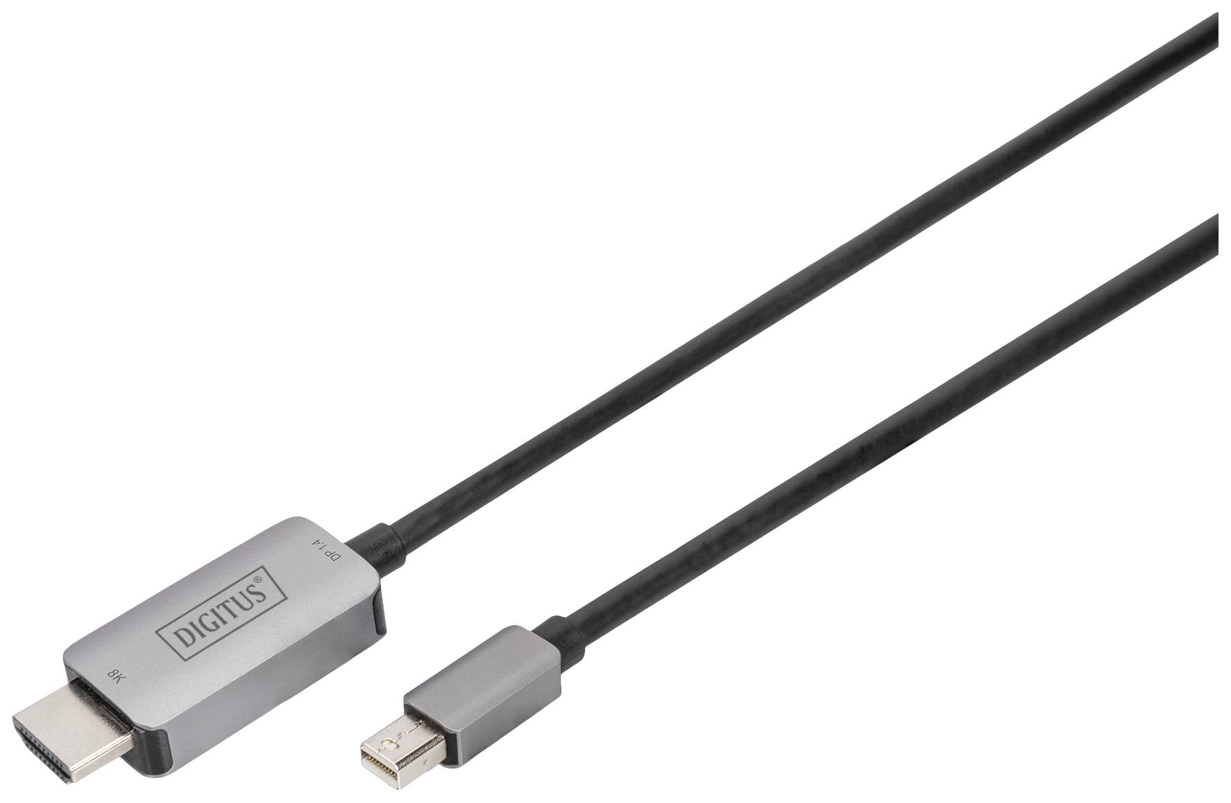 Digitus DisplayPort / Mini-DisplayPort Anschlusskabel DisplayPort Stecker, Mini DisplayPort Stecker 1 m Schwarz DB-340109-010-S Flexibel, Geschirmt