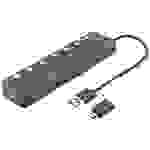 Digitus DA-70248 7 Port USB 3.0-Hub drehbar, einzeln schaltbar, LED-Anzeige Dunkelgrau