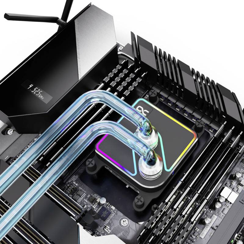 Alphacool Core 1 Aurora CPU-Kühler, ARGB - Schwarz CPU-Kühler mit Lüfter