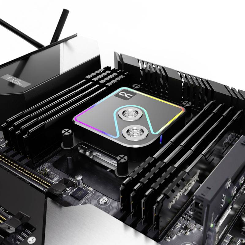 Alphacool Core 1 Aurora CPU-Kühler, ARGB - Schwarz CPU-Kühler mit Lüfter