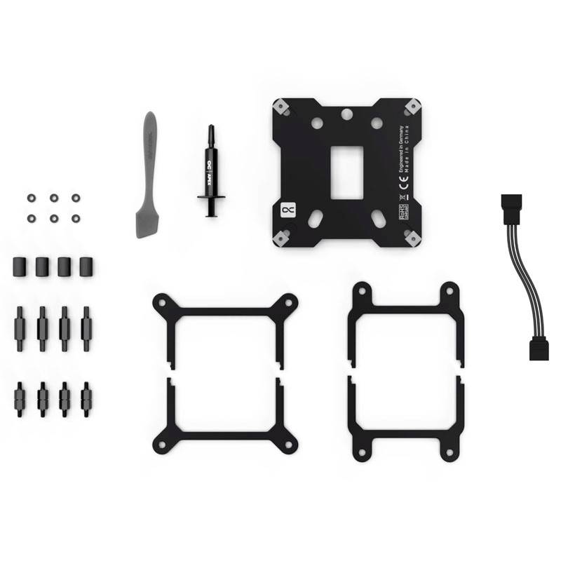 Alphacool Core 1 Aurora CPU-Kühler, ARGB - Schwarz CPU-Kühler mit Lüfter