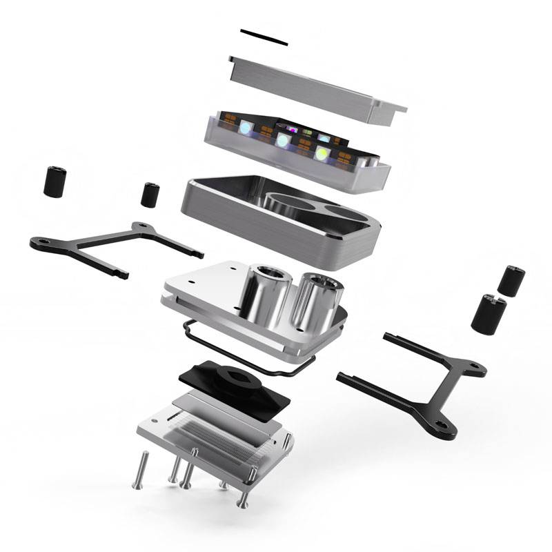 Alphacool Core 1 Aurora CPU-Kühler, ARGB - Silber CPU-Kühler mit Lüfter