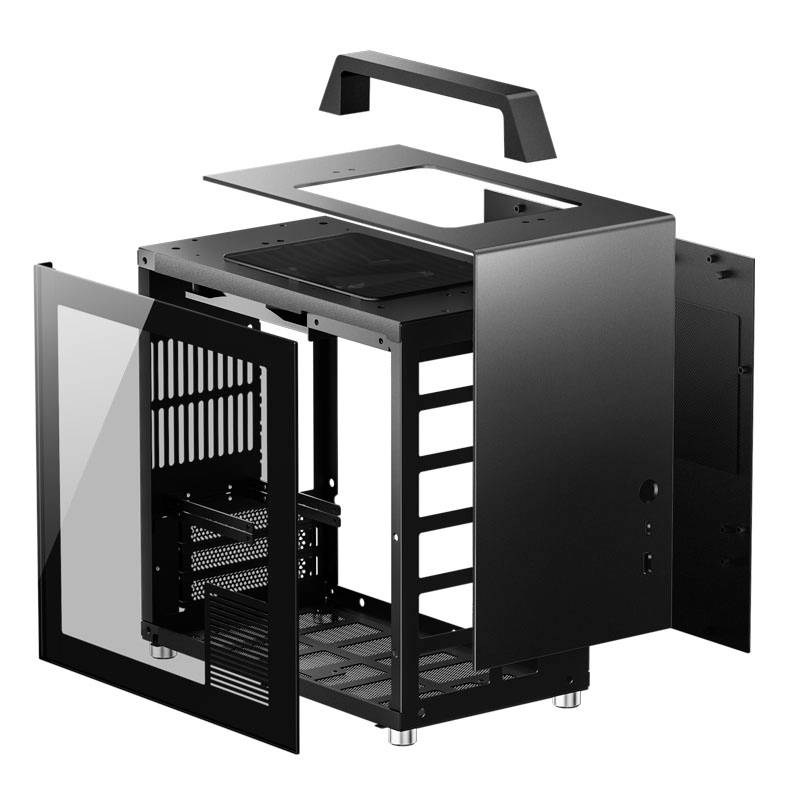 Jonsbo Jonsbo T8 PLUS Mini-ITX Gehäuse, Tempered Glass - schwarz Mini-Tower Gaming-Gehäuse, Gehäuse Schwarz