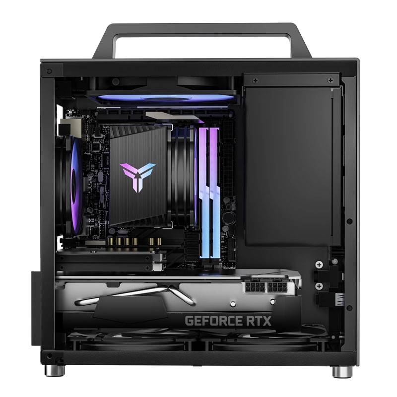 Jonsbo T8 PLUS Mini-ITX Gehäuse, Tempered Glass - schwarz Mini-Tower Gaming-Gehäuse, Gehäuse Schwarz