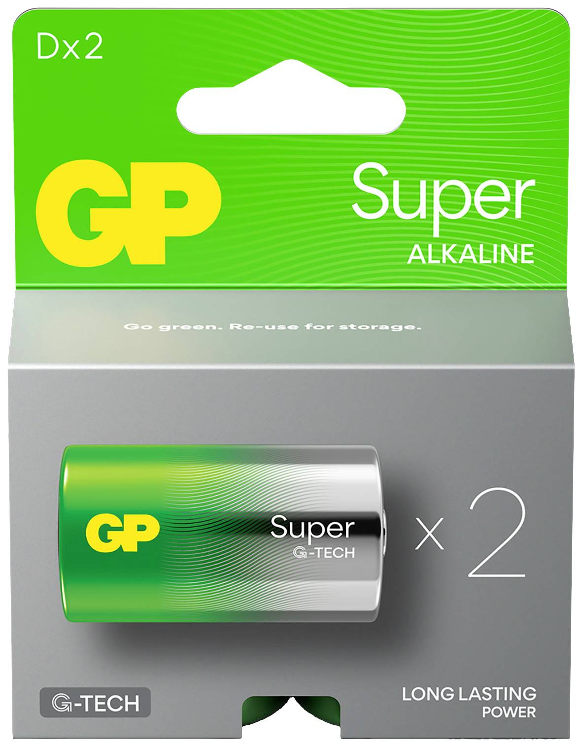 GP Super Mono (D)-Batterie Alkali-Mangan 1.5V 2St.