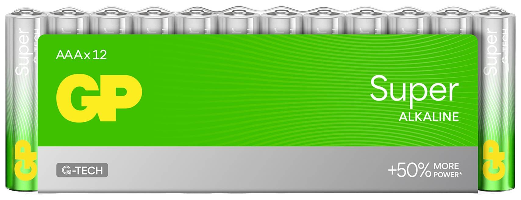 GP Super Micro (AAA)-Batterie Alkali-Mangan 1.5 V 12 St.