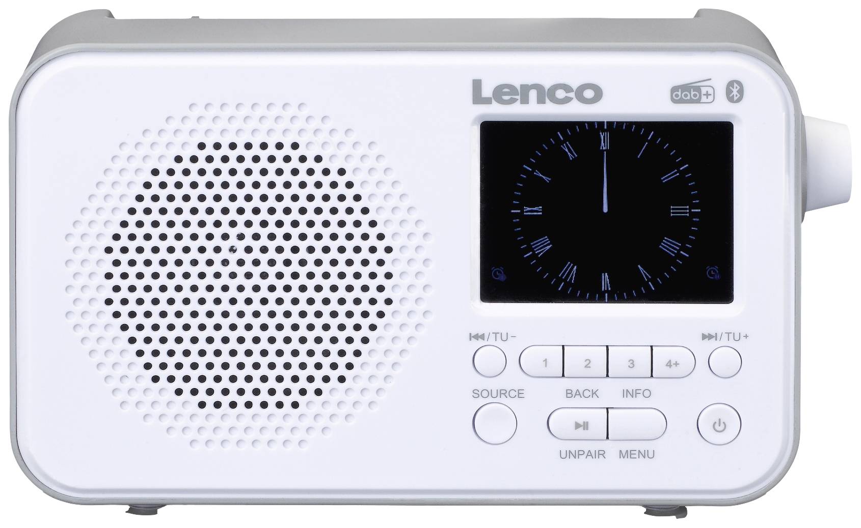 Lenco Akku-Radio DAB+, FM, UKW Bluetooth® Weiß, Grau