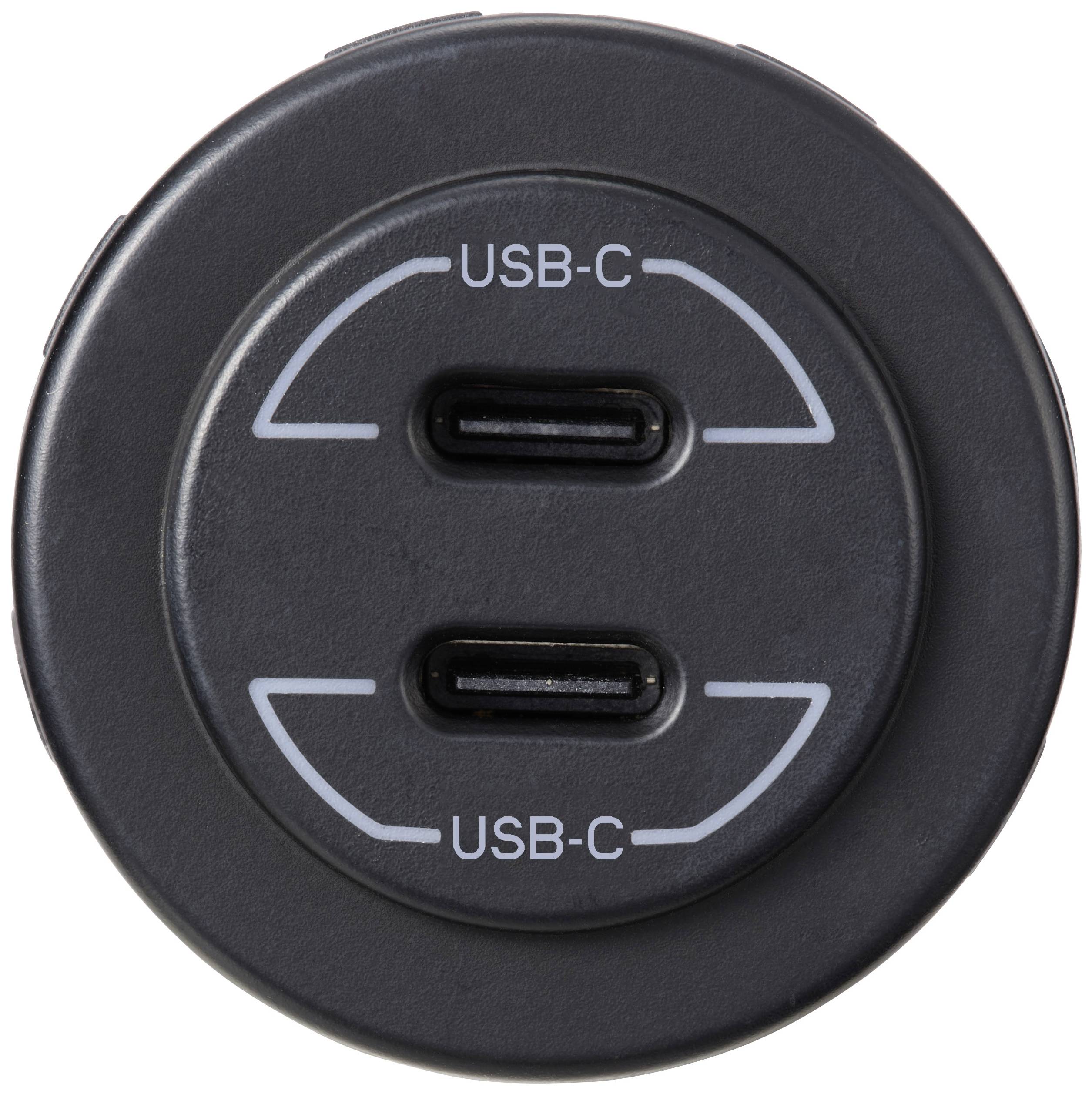 VOLTCRAFT USB-C®-Doppelsteckdose 9V-30V-60W Belastbarkeit Strom max.=3A 12 - 24 V/DC