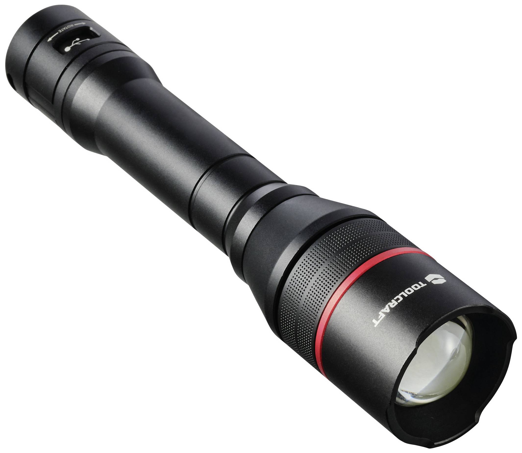 TOOLCRAFT Handlampe verstellbar, mit USB-Schnittstelle, mit Stroboskopmodus akkubetrieben 3500lm 7h 397g