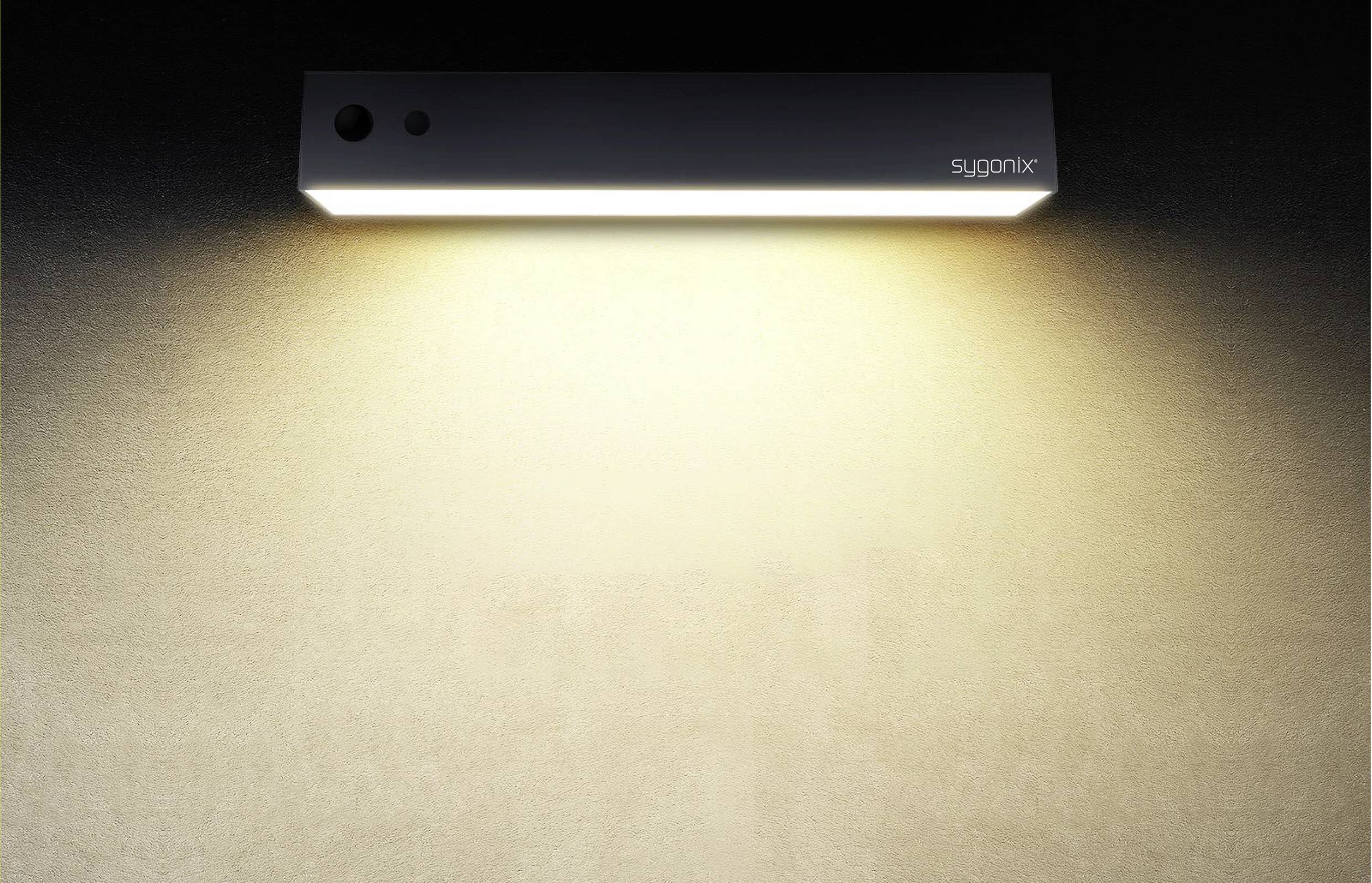 Sygonix SY-5801968 Solar-Außenwandleuchte mit Bewegungsmelder LED LED fest eingebaut 10W Anthrazit-Grau