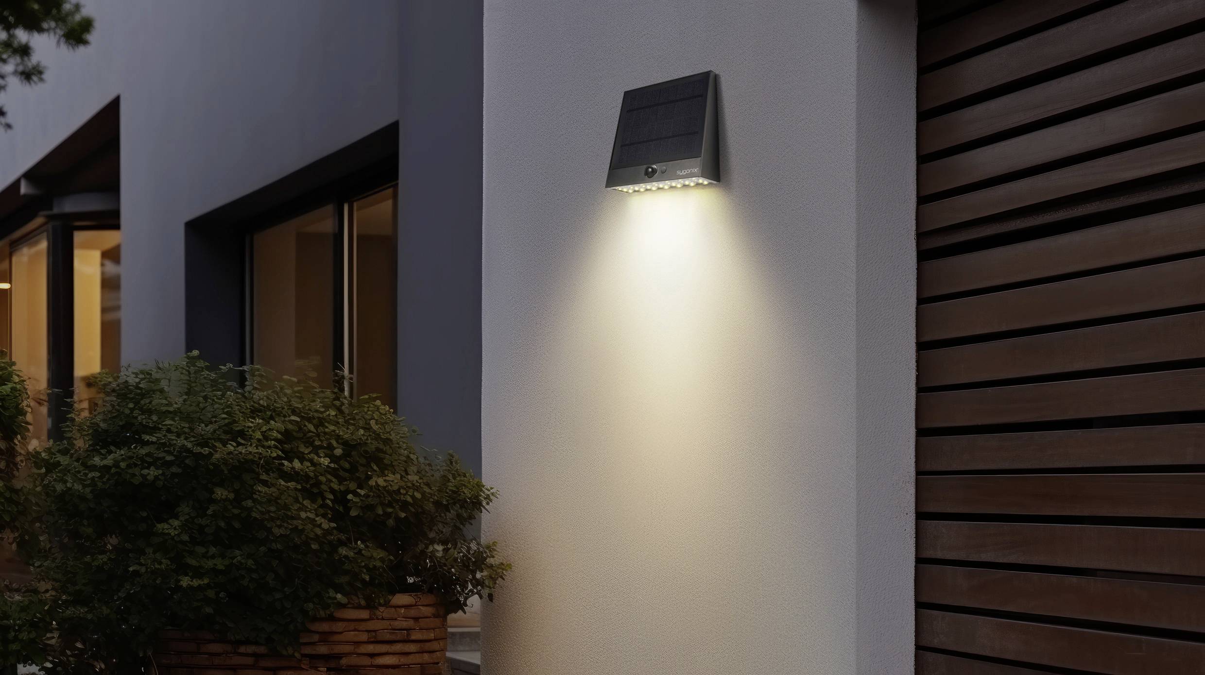 Sygonix SY-5801970 Solar-Außenwandleuchte mit Bewegungsmelder LED LED fest eingebaut 2W Anthrazit-Grau