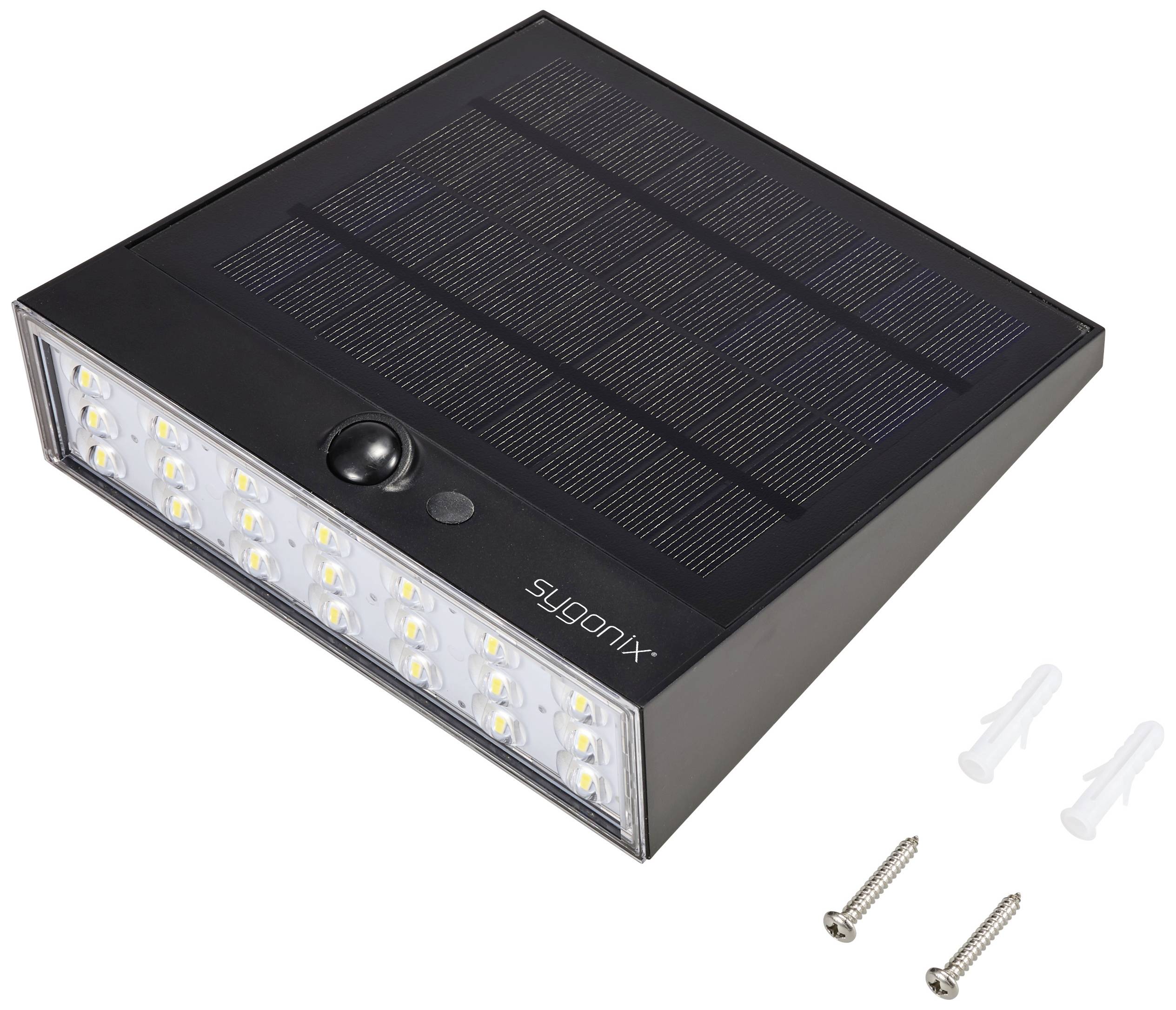 Sygonix SY-5801970 Solar-Außenwandleuchte mit Bewegungsmelder LED LED fest eingebaut 2W Anthrazit-Grau