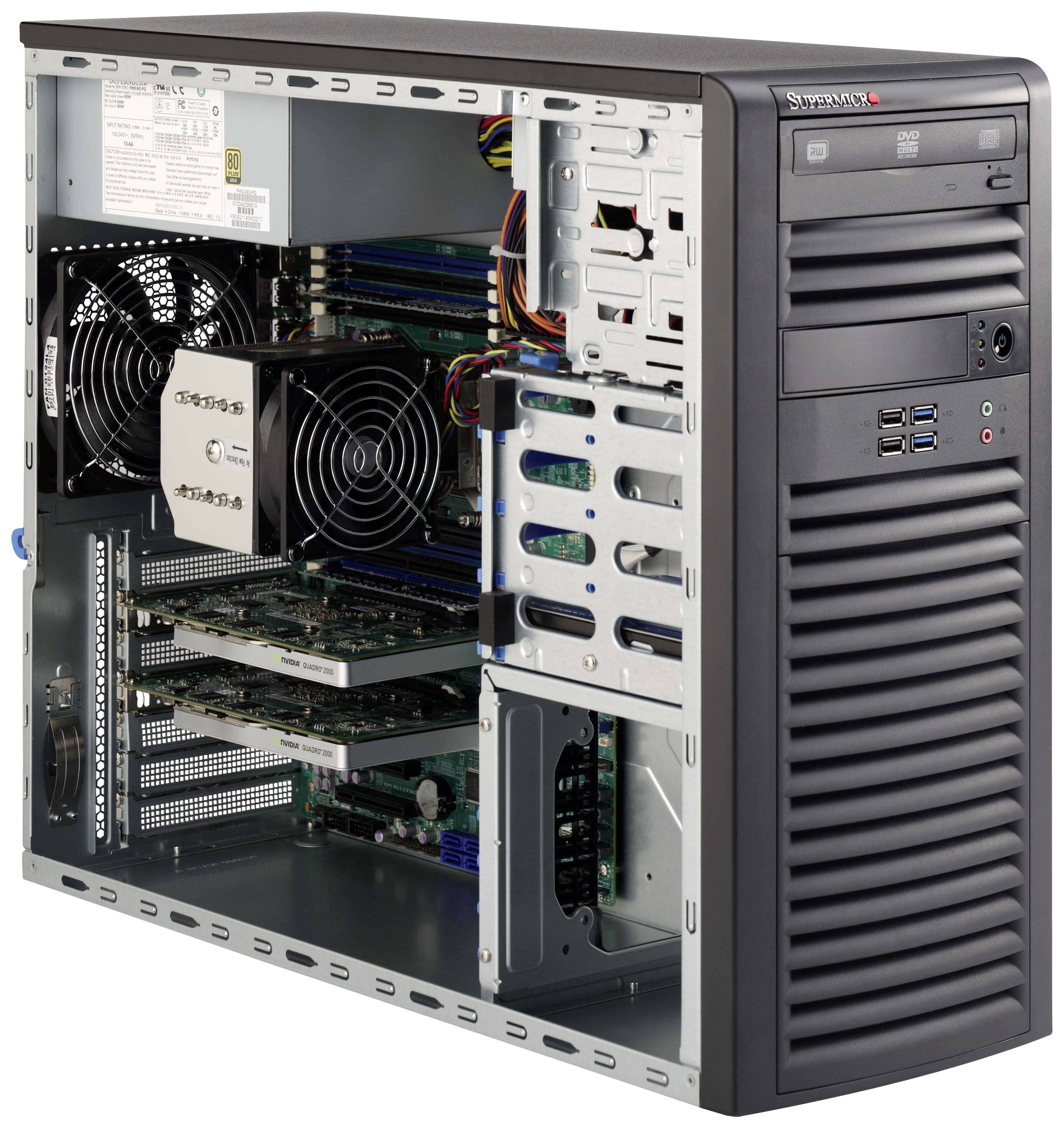 Supermicro SC732D4-903B Midi-Tower PC-Gehäuse Schwarz