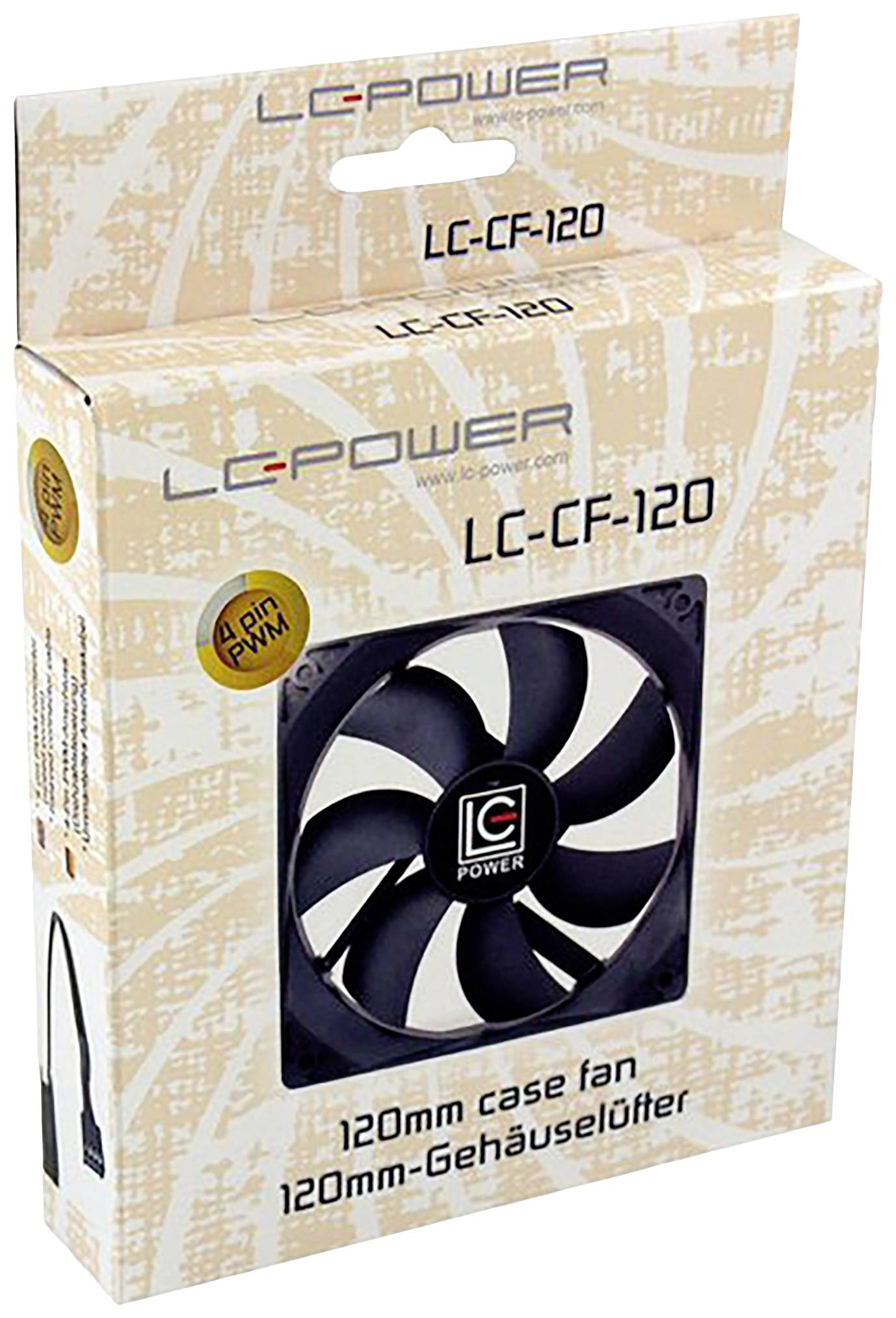 LC Power LC-CF-120 PC-Gehäuse-Lüfter Schwarz (B x H x T) 120 x 120 x 25mm