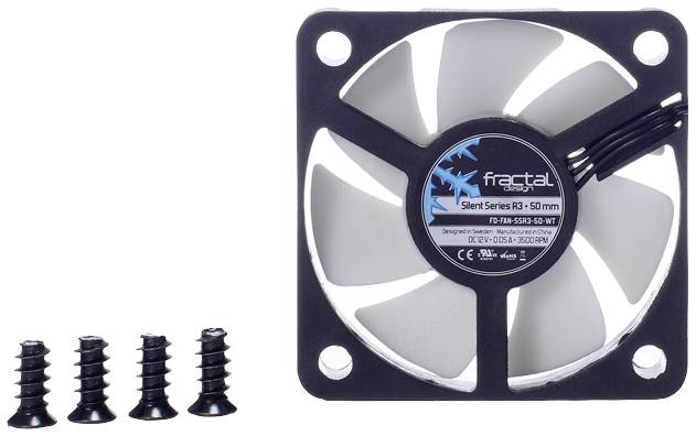 Fractal Design Silent Series R3 50mm PC-Gehäuse-Lüfter Schwarz, Weiß (B x H x T) 50 x 10 x 50 mm