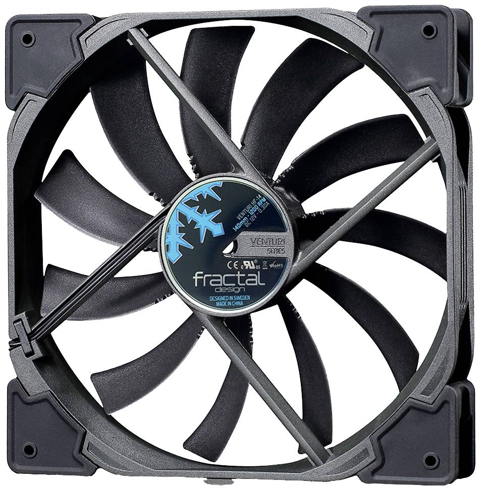 Fractal Design Venturi HF-14 PC-Gehäuse-Lüfter Schwarz, Grau (B x H x T) 140 x 25 x 140 mm