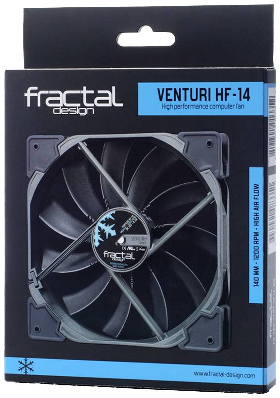 Fractal Design Venturi HF-14 PC-Gehäuse-Lüfter Schwarz, Grau (B x H x T) 140 x 25 x 140 mm