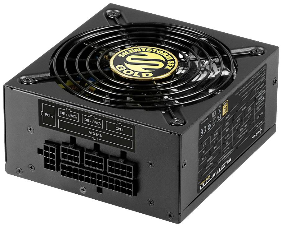 Schwarzes Computer-Netzteil mit Lüfter, Modell 