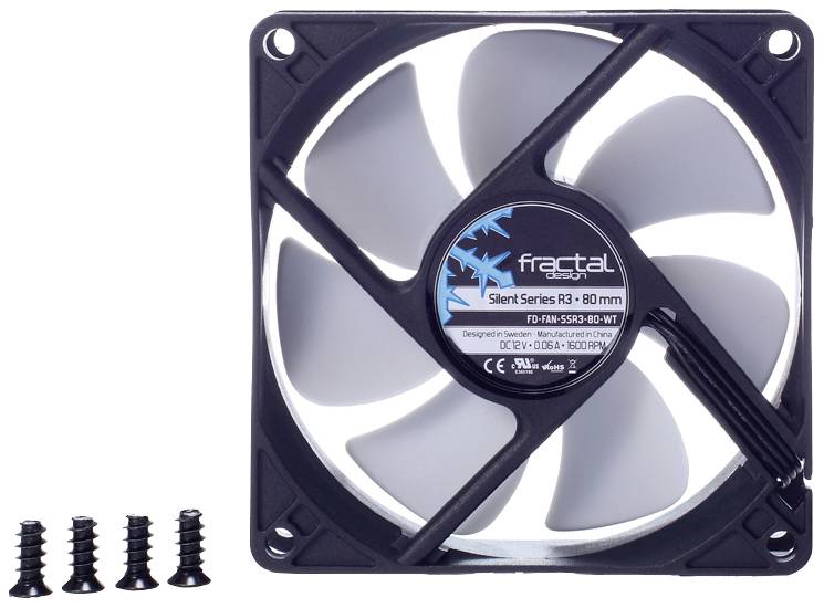 Fractal Design Silent Series R3 80 mm PC-Gehäuse-Lüfter Schwarz, Weiß (B x H x T) 80 x 25 x 80 mm