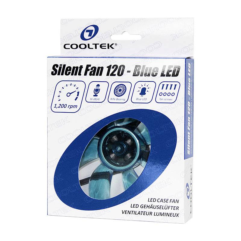 Cooltek CT120LB PC-Gehäuse-Lüfter Schwarz, Blau (B x H x T) 120 x 25 x 120mm